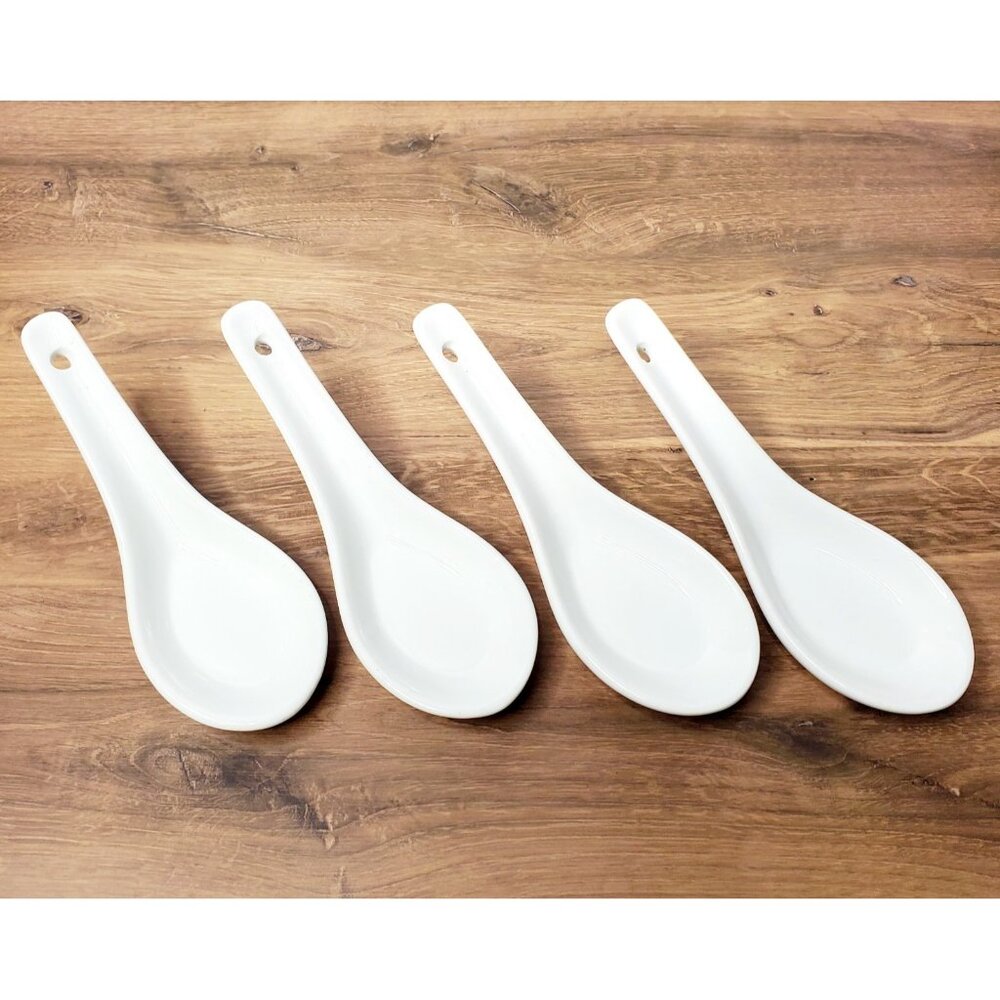 Lot 4 Vintage Oneida Japanese style Porcelain Spoons